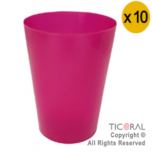 VASO PLASTICO FUCSIA 220CC X 10 UNIDADES
